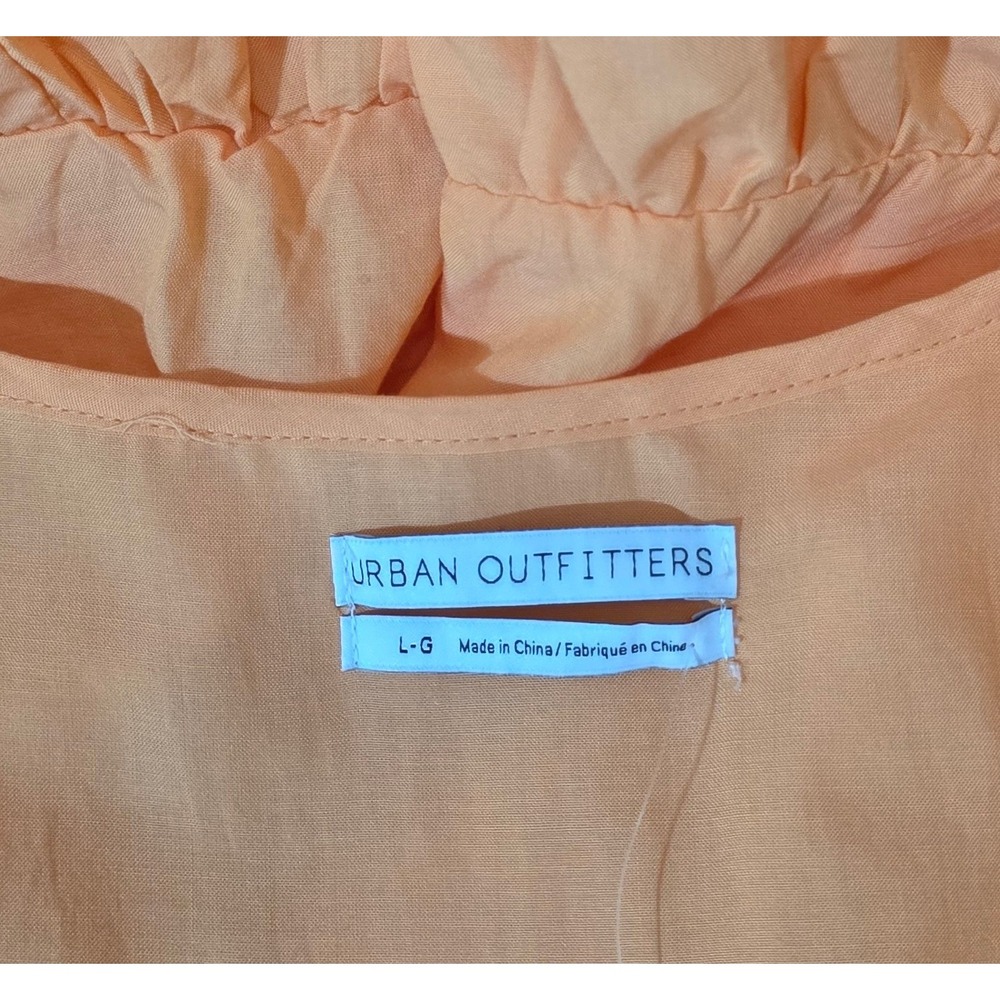Urban Outfitters Tiered Maxi Dress Womens L Apricot Orange New Button Front Boho - Picture 7 of 8